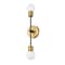 Z-Lite Neutra 2 Light Wall Sconce, Matte Black + Foundry Brass & Opal 621-2S-MB-FB - alternate 4